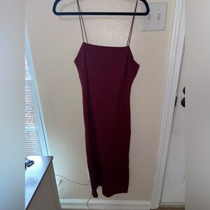 Maroon midi dress